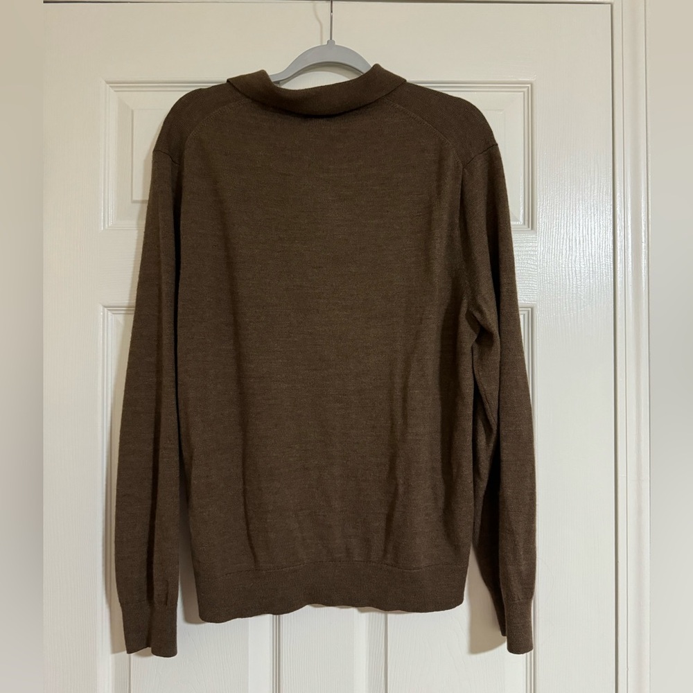 J. Crew Merino wool-blend sweater-polo - Brown - Picture 7 of 9